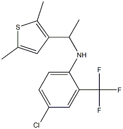4-chloro-N-[1-(2,5-dimethylthiophen-3-yl)ethyl]-2-(trifluoromethyl)aniline 구조식 이미지