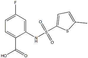4-fluoro-2-[(5-methylthiophene-2-)sulfonamido]benzoic acid Structure