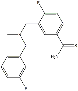 4-fluoro-3-({[(3-fluorophenyl)methyl](methyl)amino}methyl)benzene-1-carbothioamide 구조식 이미지