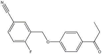 4-fluoro-3-(4-propanoylphenoxymethyl)benzonitrile Structure