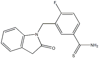 4-fluoro-3-[(2-oxo-2,3-dihydro-1H-indol-1-yl)methyl]benzene-1-carbothioamide 구조식 이미지