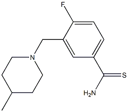 4-fluoro-3-[(4-methylpiperidin-1-yl)methyl]benzenecarbothioamide 구조식 이미지