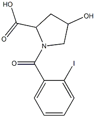 4-hydroxy-1-(2-iodobenzoyl)pyrrolidine-2-carboxylic acid Structure