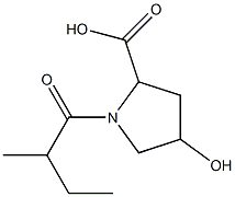 4-hydroxy-1-(2-methylbutanoyl)pyrrolidine-2-carboxylic acid 구조식 이미지