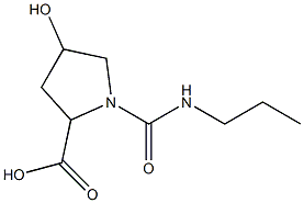 4-hydroxy-1-(propylcarbamoyl)pyrrolidine-2-carboxylic acid Structure