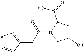 4-hydroxy-1-[2-(thiophen-3-yl)acetyl]pyrrolidine-2-carboxylic acid Structure