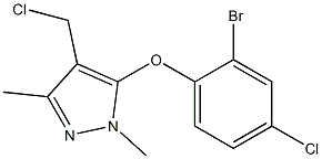 5-(2-bromo-4-chlorophenoxy)-4-(chloromethyl)-1,3-dimethyl-1H-pyrazole Structure