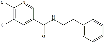 5,6-dichloro-N-(2-phenylethyl)pyridine-3-carboxamide 구조식 이미지