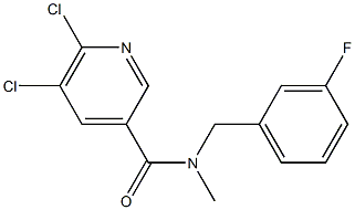 5,6-dichloro-N-[(3-fluorophenyl)methyl]-N-methylpyridine-3-carboxamide 구조식 이미지