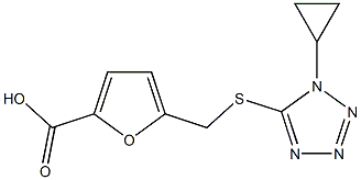 5-{[(1-cyclopropyl-1H-tetrazol-5-yl)thio]methyl}-2-furoic acid Structure