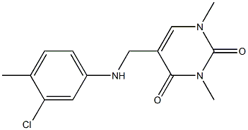 5-{[(3-chloro-4-methylphenyl)amino]methyl}-1,3-dimethyl-1,2,3,4-tetrahydropyrimidine-2,4-dione 구조식 이미지