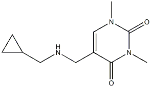 5-{[(cyclopropylmethyl)amino]methyl}-1,3-dimethyl-1,2,3,4-tetrahydropyrimidine-2,4-dione 구조식 이미지