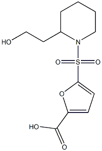 5-{[2-(2-hydroxyethyl)piperidine-1-]sulfonyl}furan-2-carboxylic acid Structure