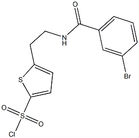 5-{2-[(3-bromophenyl)formamido]ethyl}thiophene-2-sulfonyl chloride 구조식 이미지