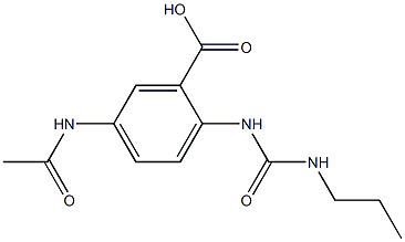 5-acetamido-2-[(propylcarbamoyl)amino]benzoic acid 구조식 이미지