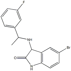 5-bromo-3-{[1-(3-fluorophenyl)ethyl]amino}-2,3-dihydro-1H-indol-2-one 구조식 이미지