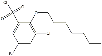 5-bromo-3-chloro-2-(heptyloxy)benzene-1-sulfonyl chloride 구조식 이미지