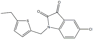 5-chloro-1-[(5-ethylthiophen-2-yl)methyl]-2,3-dihydro-1H-indole-2,3-dione 구조식 이미지