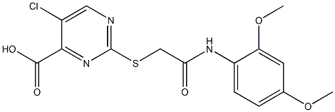 5-chloro-2-({2-[(2,4-dimethoxyphenyl)amino]-2-oxoethyl}thio)pyrimidine-4-carboxylic acid 구조식 이미지