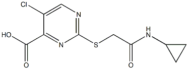 5-chloro-2-{[2-(cyclopropylamino)-2-oxoethyl]thio}pyrimidine-4-carboxylic acid 구조식 이미지