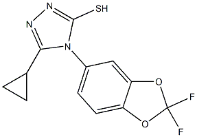 5-cyclopropyl-4-(2,2-difluoro-2H-1,3-benzodioxol-5-yl)-4H-1,2,4-triazole-3-thiol 구조식 이미지