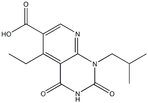 5-ethyl-1-(2-methylpropyl)-2,4-dioxo-1H,2H,3H,4H-pyrido[2,3-d]pyrimidine-6-carboxylic acid 구조식 이미지