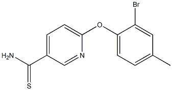 6-(2-bromo-4-methylphenoxy)pyridine-3-carbothioamide 구조식 이미지