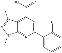 6-(2-chlorophenyl)-1,3-dimethyl-1H-pyrazolo[3,4-b]pyridine-4-carboxylic acid 구조식 이미지