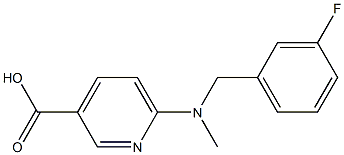 6-{[(3-fluorophenyl)methyl](methyl)amino}pyridine-3-carboxylic acid 구조식 이미지