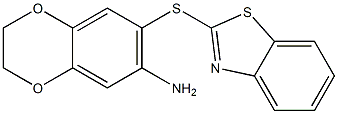 7-(1,3-benzothiazol-2-ylsulfanyl)-2,3-dihydro-1,4-benzodioxin-6-amine 구조식 이미지