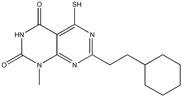 7-(2-cyclohexylethyl)-5-mercapto-1-methylpyrimido[4,5-d]pyrimidine-2,4(1H,3H)-dione 구조식 이미지