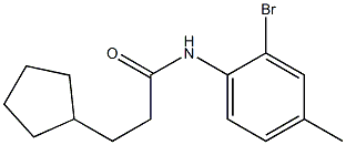 N-(2-bromo-4-methylphenyl)-3-cyclopentylpropanamide 구조식 이미지