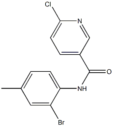 N-(2-bromo-4-methylphenyl)-6-chloropyridine-3-carboxamide 구조식 이미지