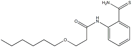 N-(2-carbamothioylphenyl)-3-(hexyloxy)propanamide Structure