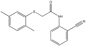 N-(2-cyanophenyl)-2-[(2,5-dimethylphenyl)sulfanyl]acetamide 구조식 이미지