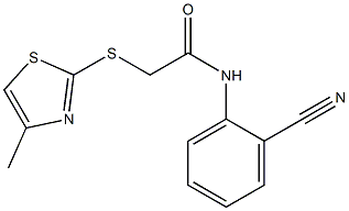 N-(2-cyanophenyl)-2-[(4-methyl-1,3-thiazol-2-yl)sulfanyl]acetamide 구조식 이미지