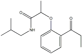 N-(2-methylpropyl)-2-(2-propanoylphenoxy)propanamide Structure