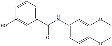 N-(3,4-dimethoxyphenyl)-3-hydroxybenzamide 구조식 이미지