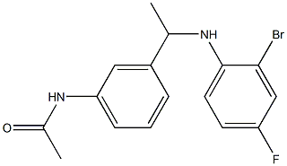 N-(3-{1-[(2-bromo-4-fluorophenyl)amino]ethyl}phenyl)acetamide 구조식 이미지