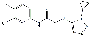 N-(3-amino-4-fluorophenyl)-2-[(1-cyclopropyl-1H-1,2,3,4-tetrazol-5-yl)sulfanyl]acetamide 구조식 이미지