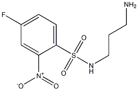 N-(3-aminopropyl)-4-fluoro-2-nitrobenzene-1-sulfonamide 구조식 이미지