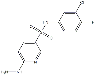 N-(3-chloro-4-fluorophenyl)-6-hydrazinylpyridine-3-sulfonamide Structure