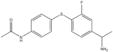 N-(4-{[4-(1-aminoethyl)-2-fluorophenyl]sulfanyl}phenyl)acetamide 구조식 이미지
