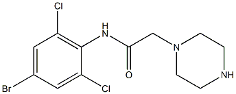 N-(4-bromo-2,6-dichlorophenyl)-2-(piperazin-1-yl)acetamide 구조식 이미지