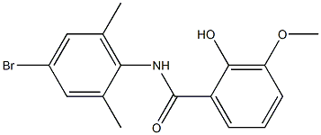 N-(4-bromo-2,6-dimethylphenyl)-2-hydroxy-3-methoxybenzamide 구조식 이미지