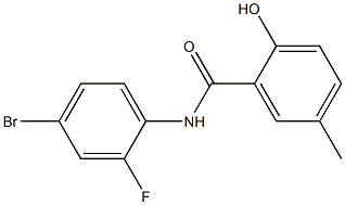 N-(4-bromo-2-fluorophenyl)-2-hydroxy-5-methylbenzamide Structure
