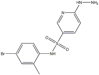 N-(4-bromo-2-methylphenyl)-6-hydrazinylpyridine-3-sulfonamide 구조식 이미지