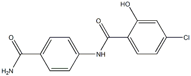 N-(4-carbamoylphenyl)-4-chloro-2-hydroxybenzamide 구조식 이미지