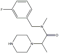 N-[(3-fluorophenyl)methyl]-N-methyl-2-(piperazin-1-yl)propanamide 구조식 이미지