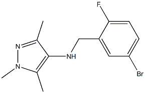 N-[(5-bromo-2-fluorophenyl)methyl]-1,3,5-trimethyl-1H-pyrazol-4-amine 구조식 이미지